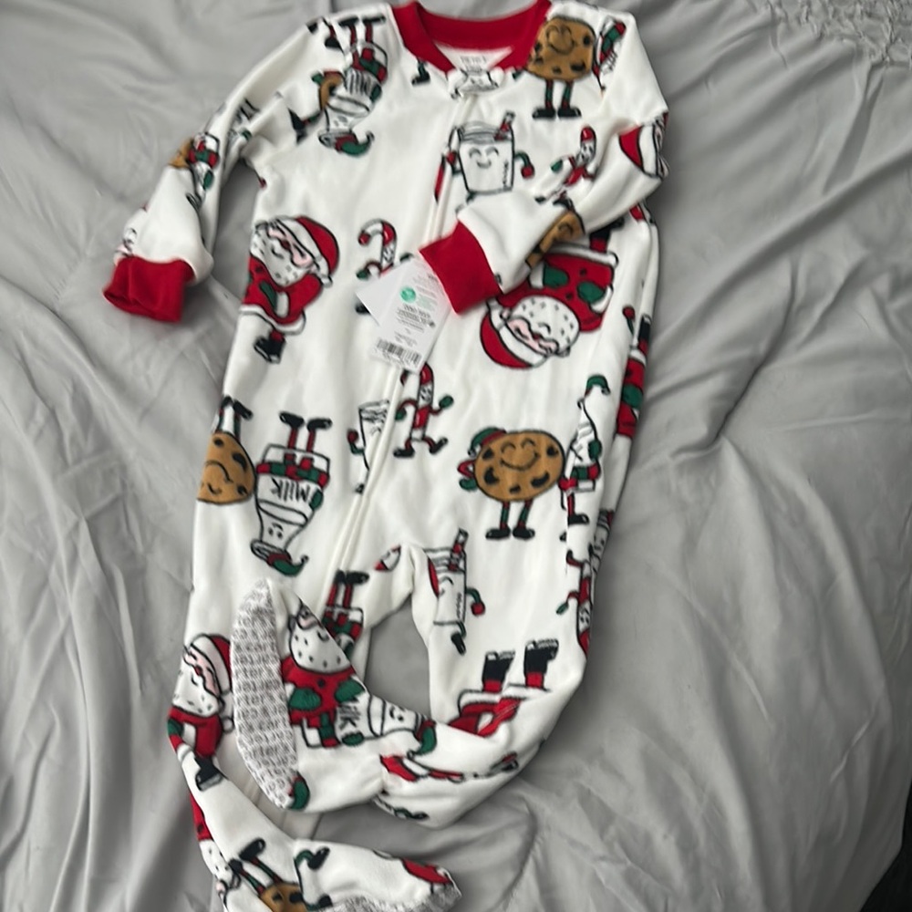 Festive Kids One Piece Pajama - Red & White